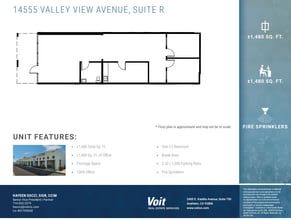 14525 Valley View Ave, Santa Fe Springs, CA à louer Plan d’étage- Image 1 de 1