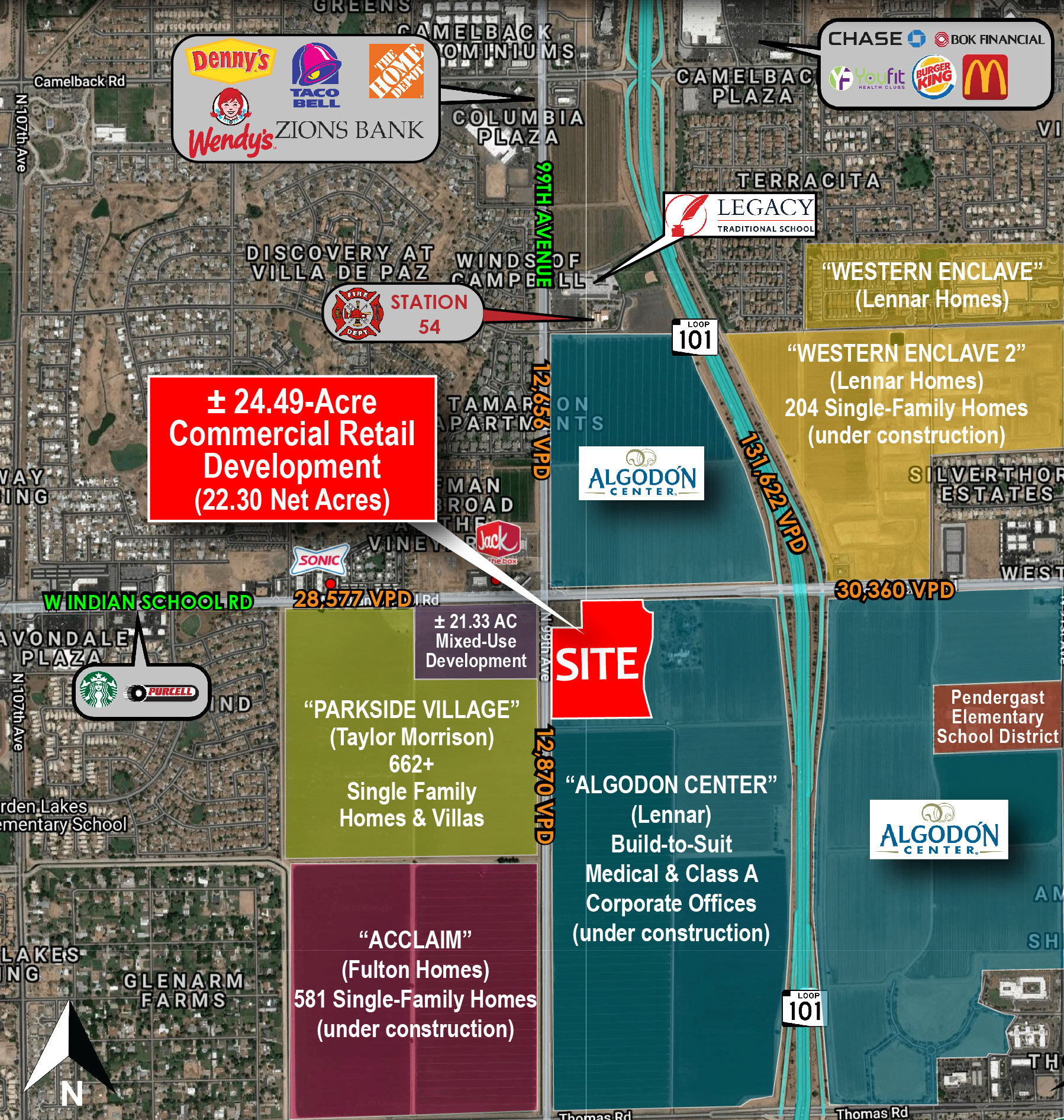 SEC 99th Ave & Indian School Rd, Phoenix, AZ for lease Aerial- Image 1 of 3