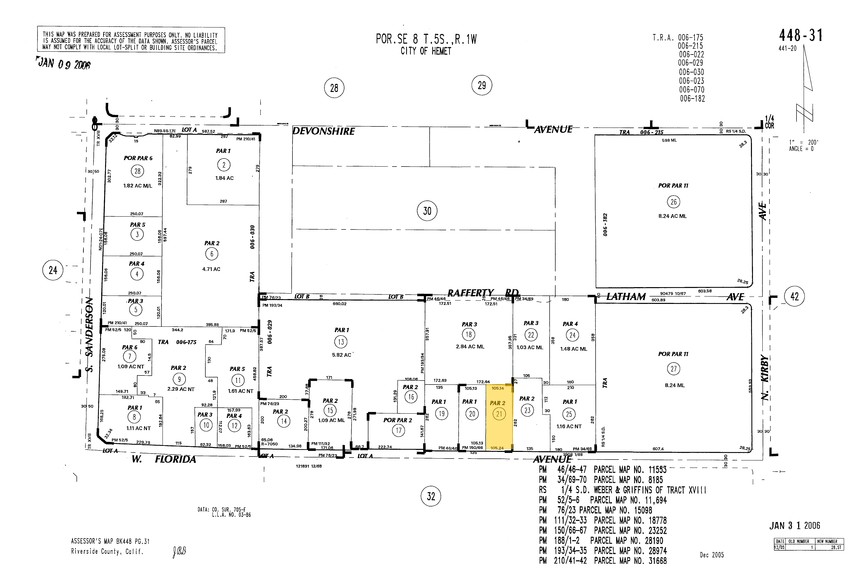 2880 W Florida Ave, Hemet, CA à louer - Plan cadastral - Image 2 de 2