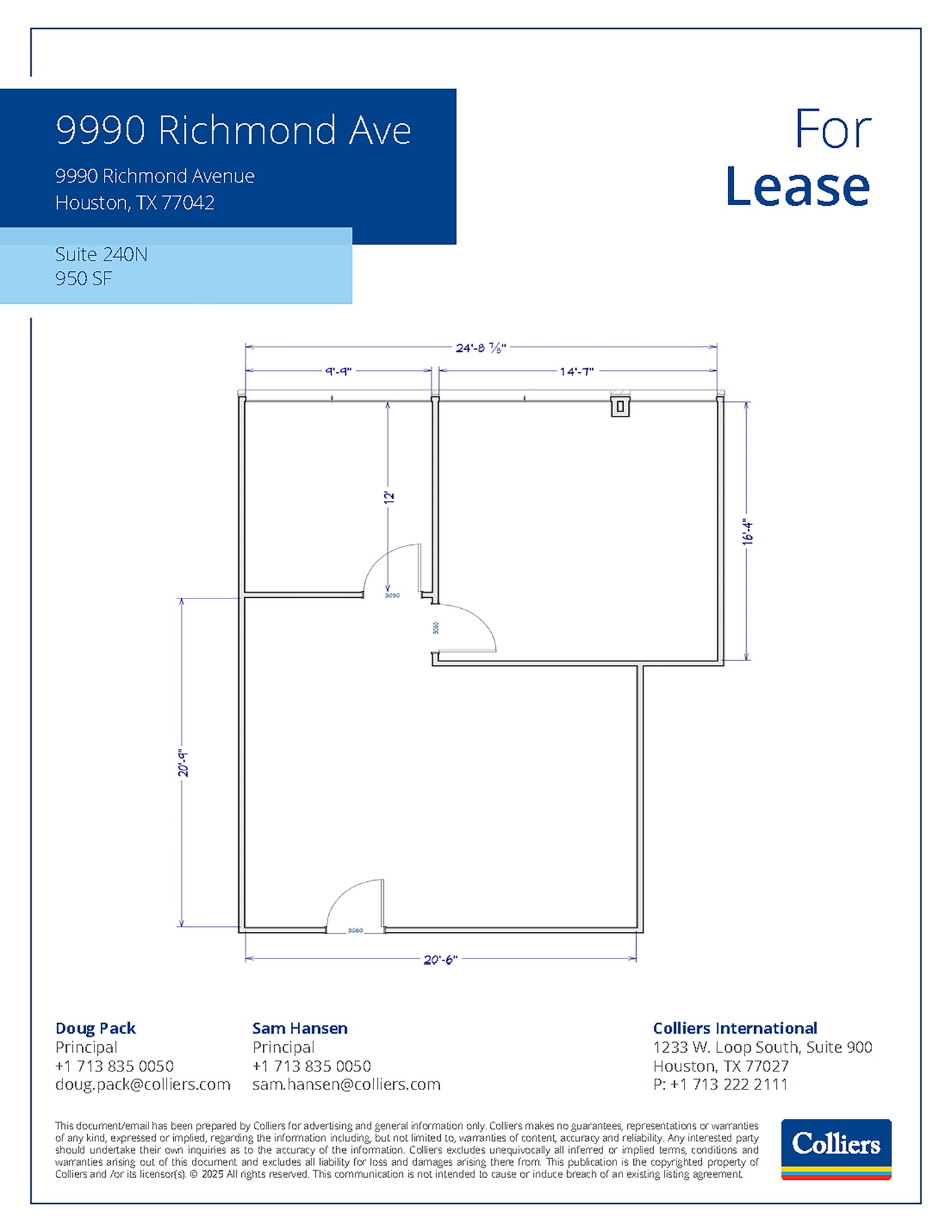 9990 Richmond Ave, Houston, TX à louer Plan d’étage- Image 1 de 1