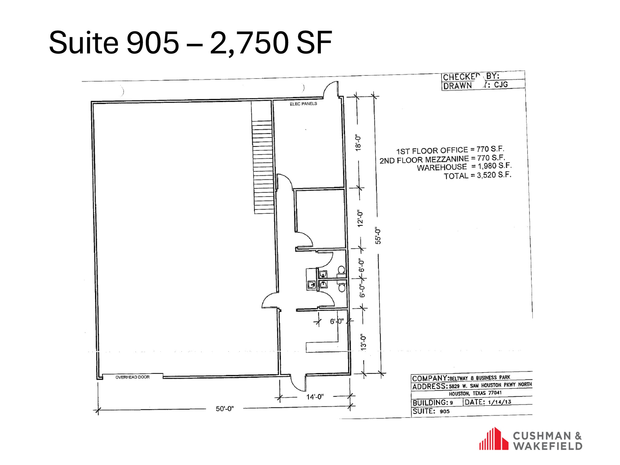 5829 W Sam Houston Pky N, Houston, TX à louer Plan d’étage- Image 1 de 1