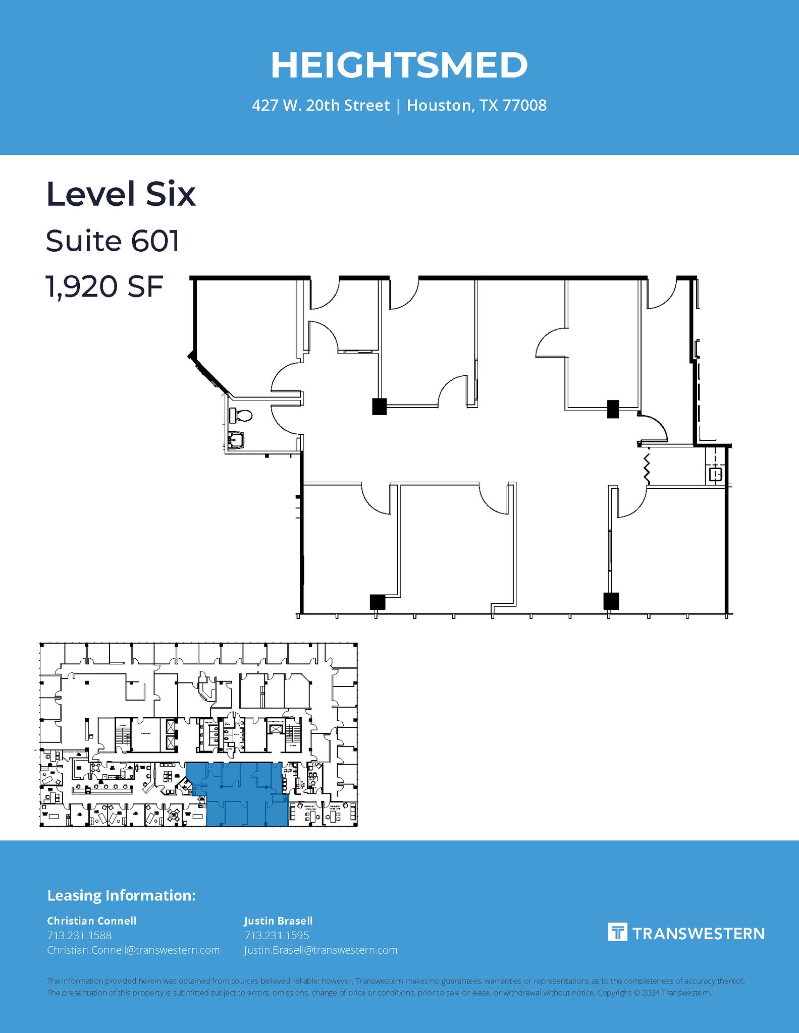 427 W 20th St, Houston, TX à louer Plan d’étage- Image 1 de 1
