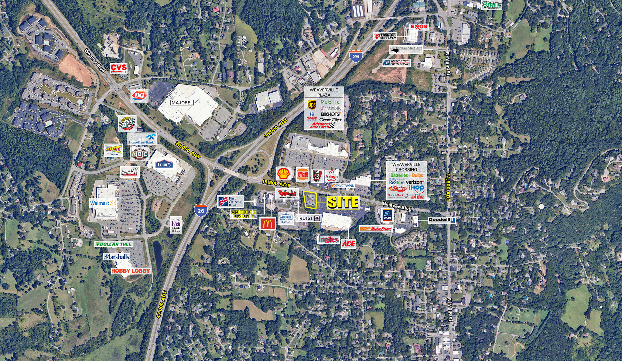 150 Weaver Blvd, Weaverville, NC for lease Aerial- Image 1 of 4