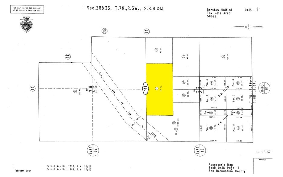 80 Acres NE Willow Springs Rd, Apple Valley, CA à vendre - Plan cadastral - Image 2 de 2