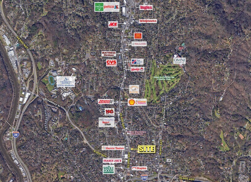 167 Merrimon Ave, Asheville, NC à louer - Aérien - Image 2 de 5