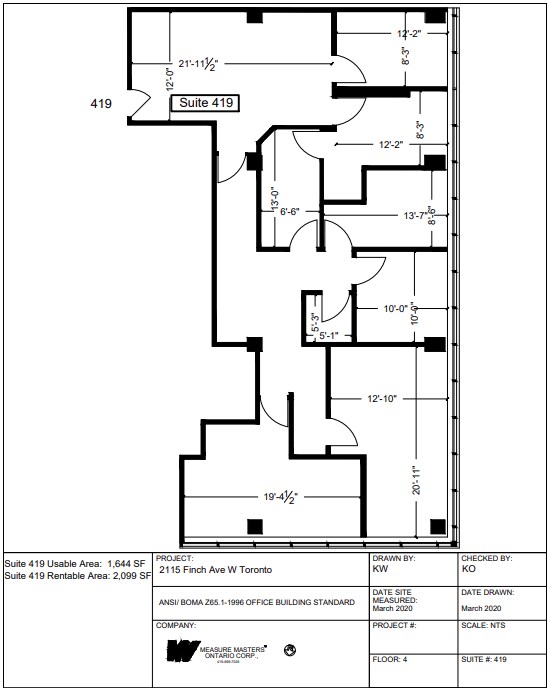 2115 Finch Av W, Toronto, ON for lease Floor Plan- Image 1 of 1