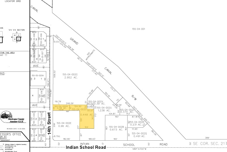 1414 E Indian School Rd, Phoenix, AZ for lease - Plat Map - Image 3 of 5