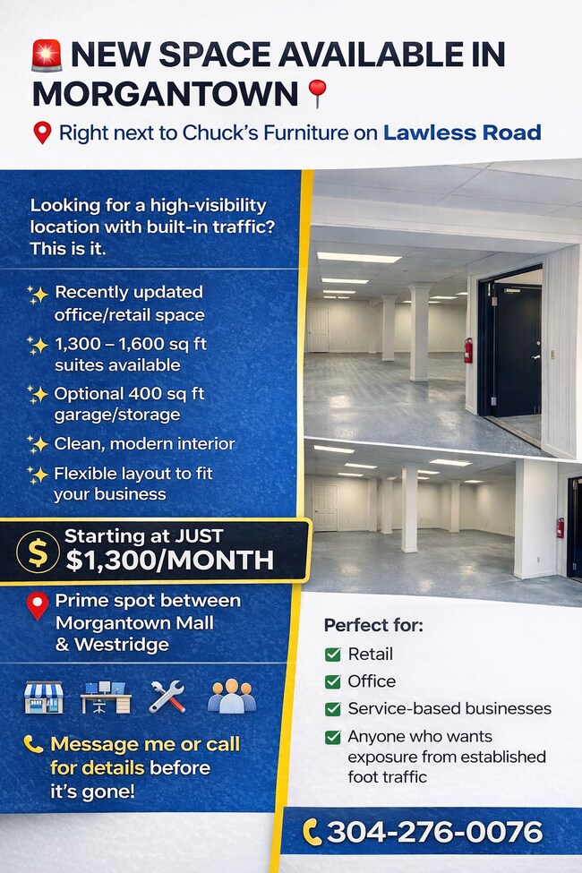 More details for 77 Lawless Rd, Westover, WV - Flex for Lease