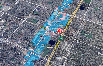 NEQ Blackstone and Barstow Avenues at Highway 41, Fresno, CA - Aerial  map view