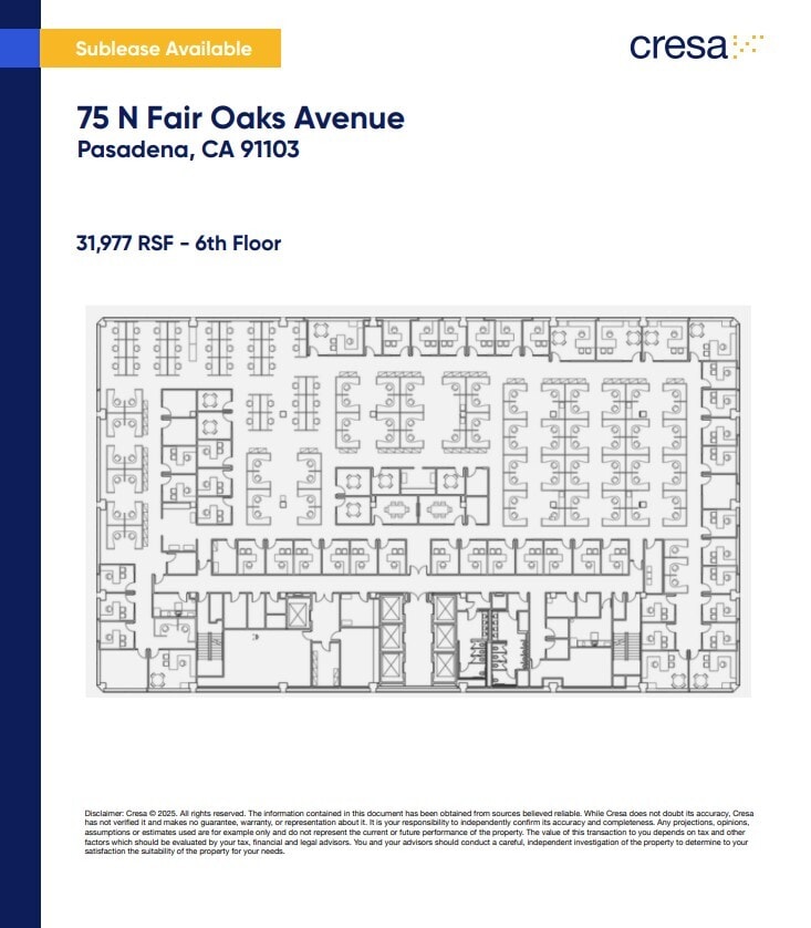 75 N Fair Oaks Ave, Pasadena, CA for lease Typical Floor Plan- Image 1 of 1