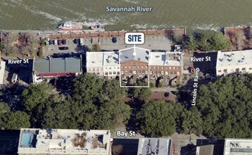 215 E River St, Savannah, GA - AERIAL  map view - Image1