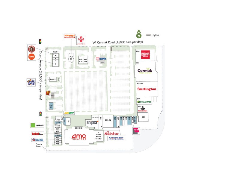 4601-4779 W Cermak Rd, Cicero, IL à louer - Plan de site - Image 2 de 13