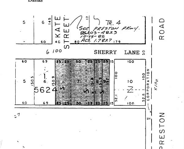 6166-6176 Sherry Ln, Dallas, TX à louer - Plan cadastral - Image 3 de 10