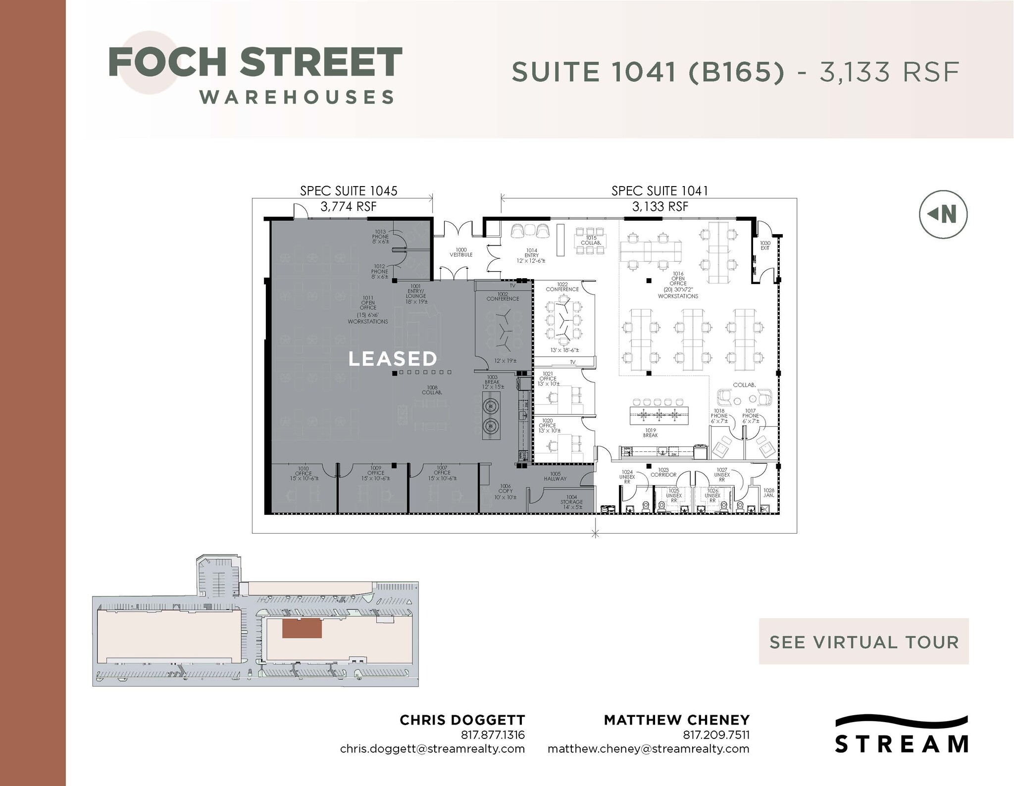 821-1075 Foch St, Fort Worth, TX à louer Plan d  tage- Image 1 de 1