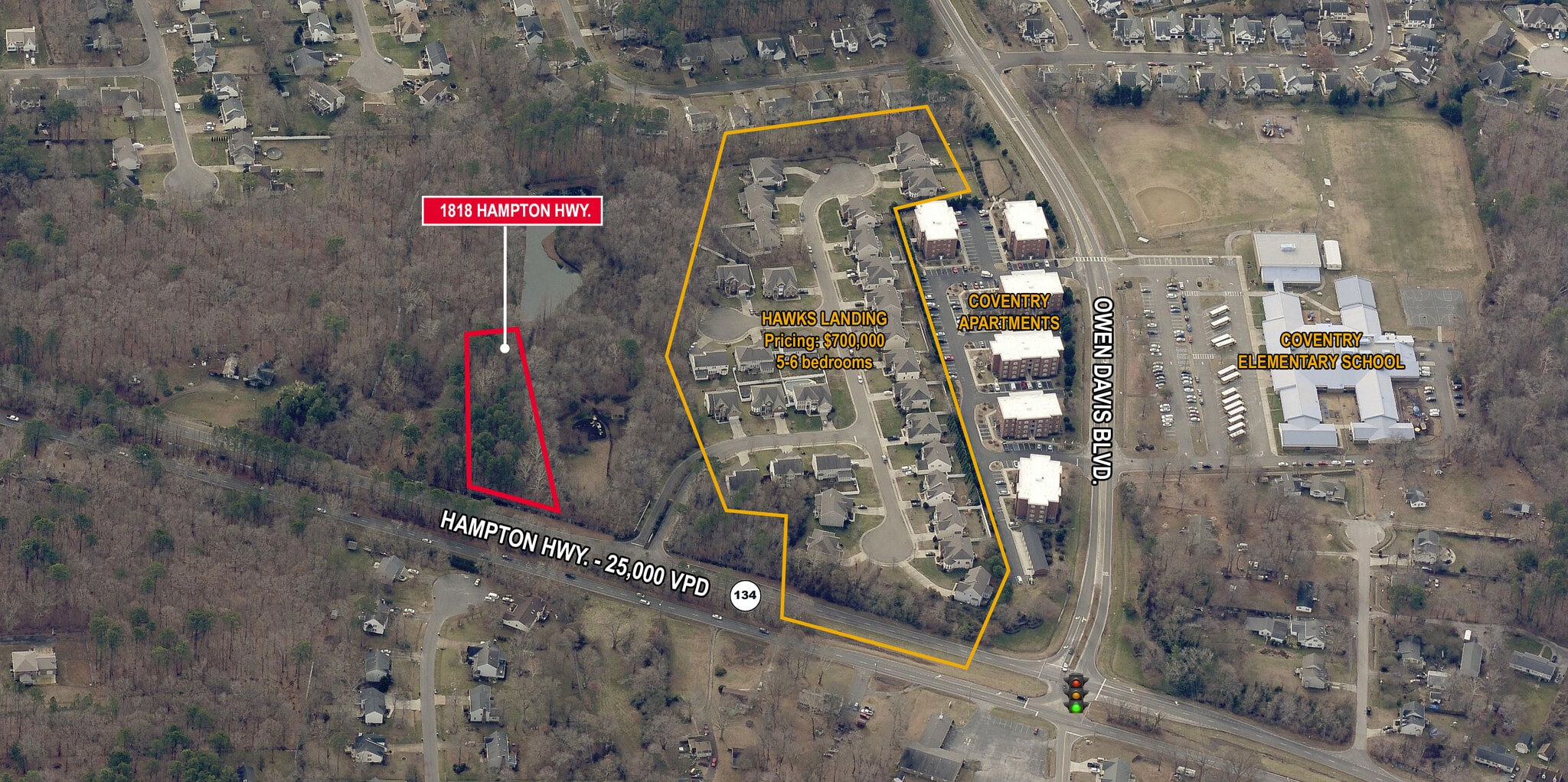 1818 Hampton Hwy, Yorktown, VA for sale Aerial- Image 1 of 2