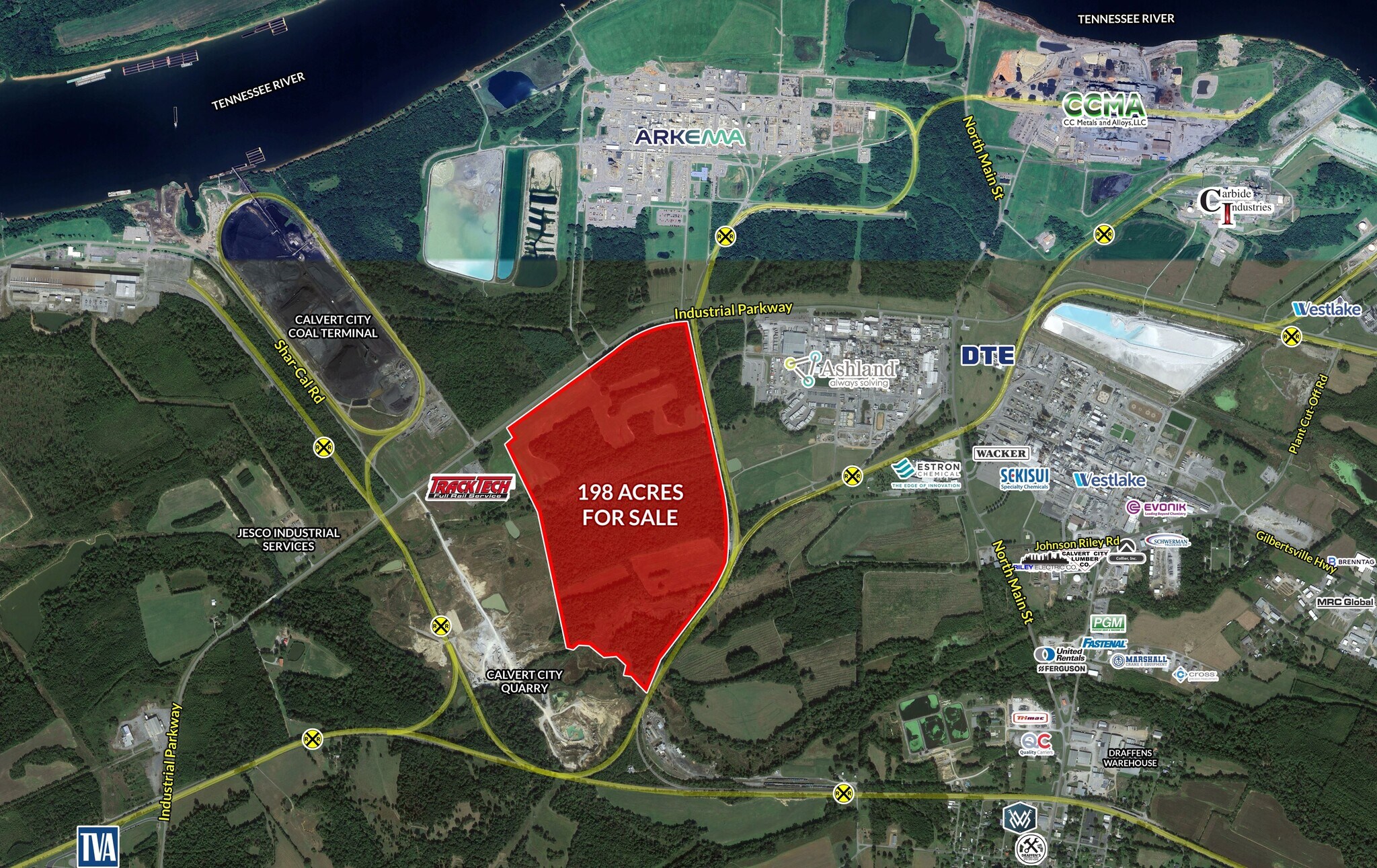 Industrial Parkway, Calvert City, KY for sale Aerial- Image 1 of 3