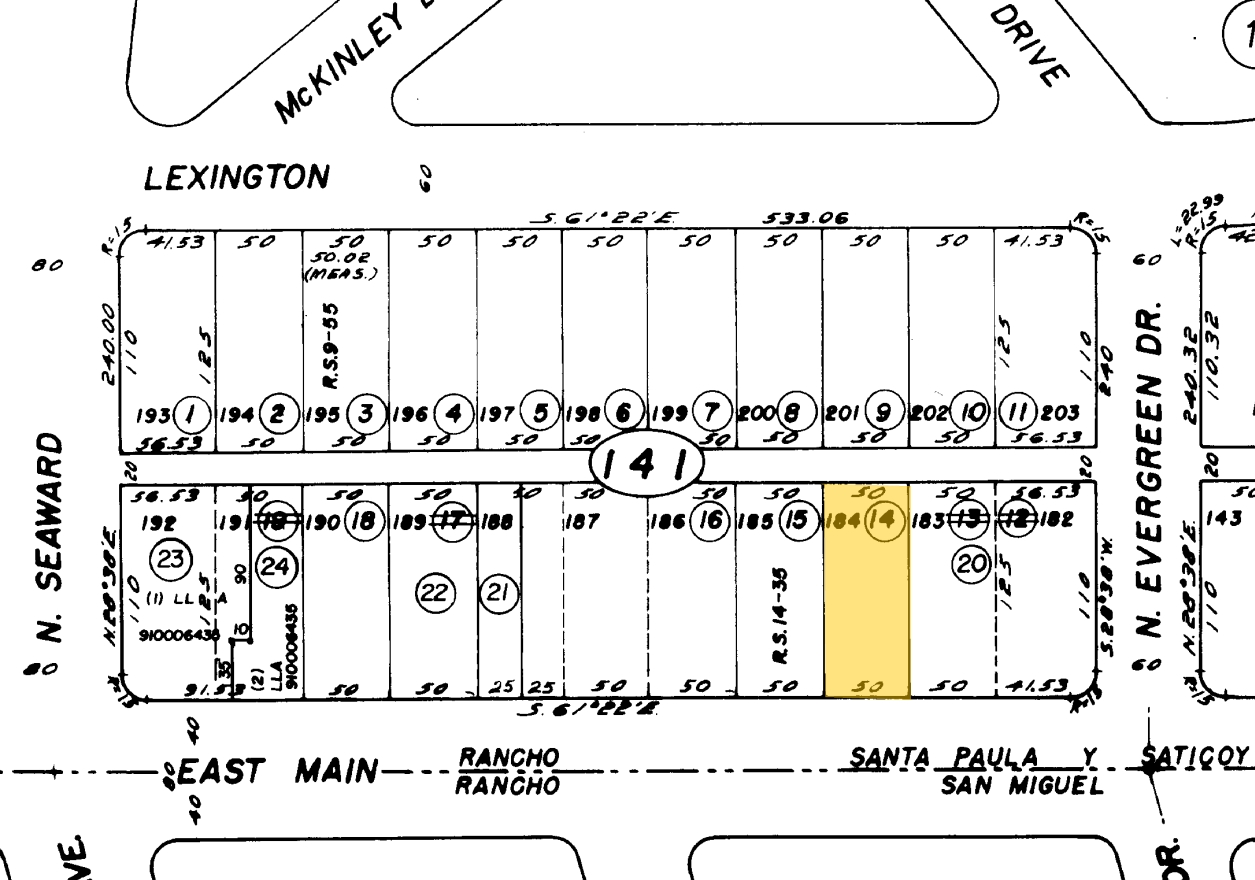 2415-2419 E Main St, Ventura, CA for sale Plat Map- Image 1 of 1