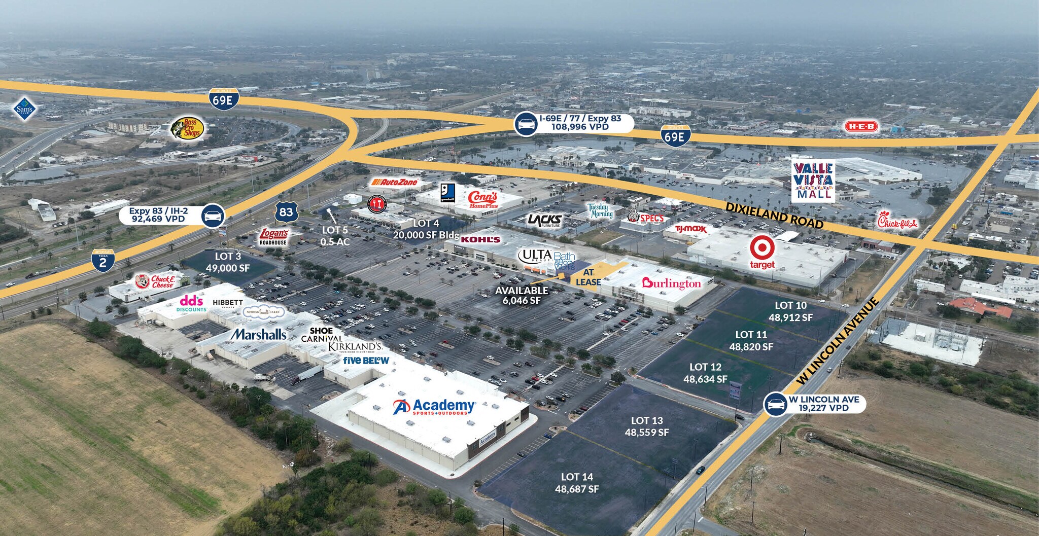 Harlingen Corners Shopping Center - Lincoln Outparcels, Harlingen, TX for lease Primary Photo- Image 1 of 6