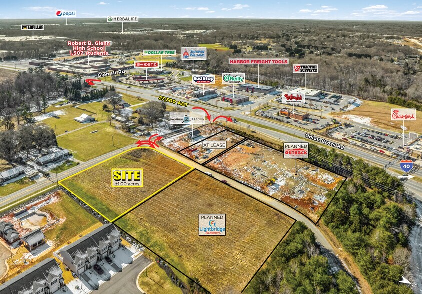 Union Cross Rd & I-40, Kernersville, NC for sale - Aerial - Image 2 of 5