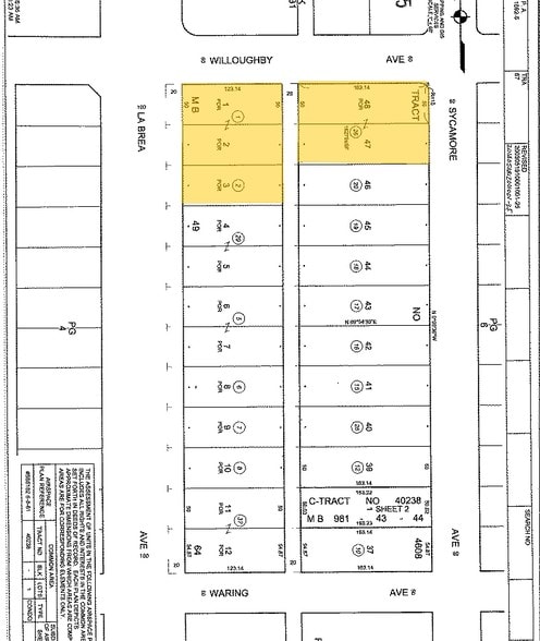 852 N La Brea Ave, Los Angeles, CA for lease - Plat Map - Image 2 of 18