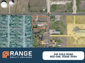 345 Cole Rd, Red Oak, TX - AERIAL map view