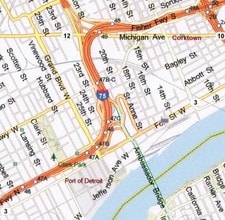 2121-2225 W Fort St, Detroit, MI - AERIAL map view