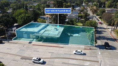401-405 W Foothill Blvd, Monrovia, CA - Aerial  map view - Image1