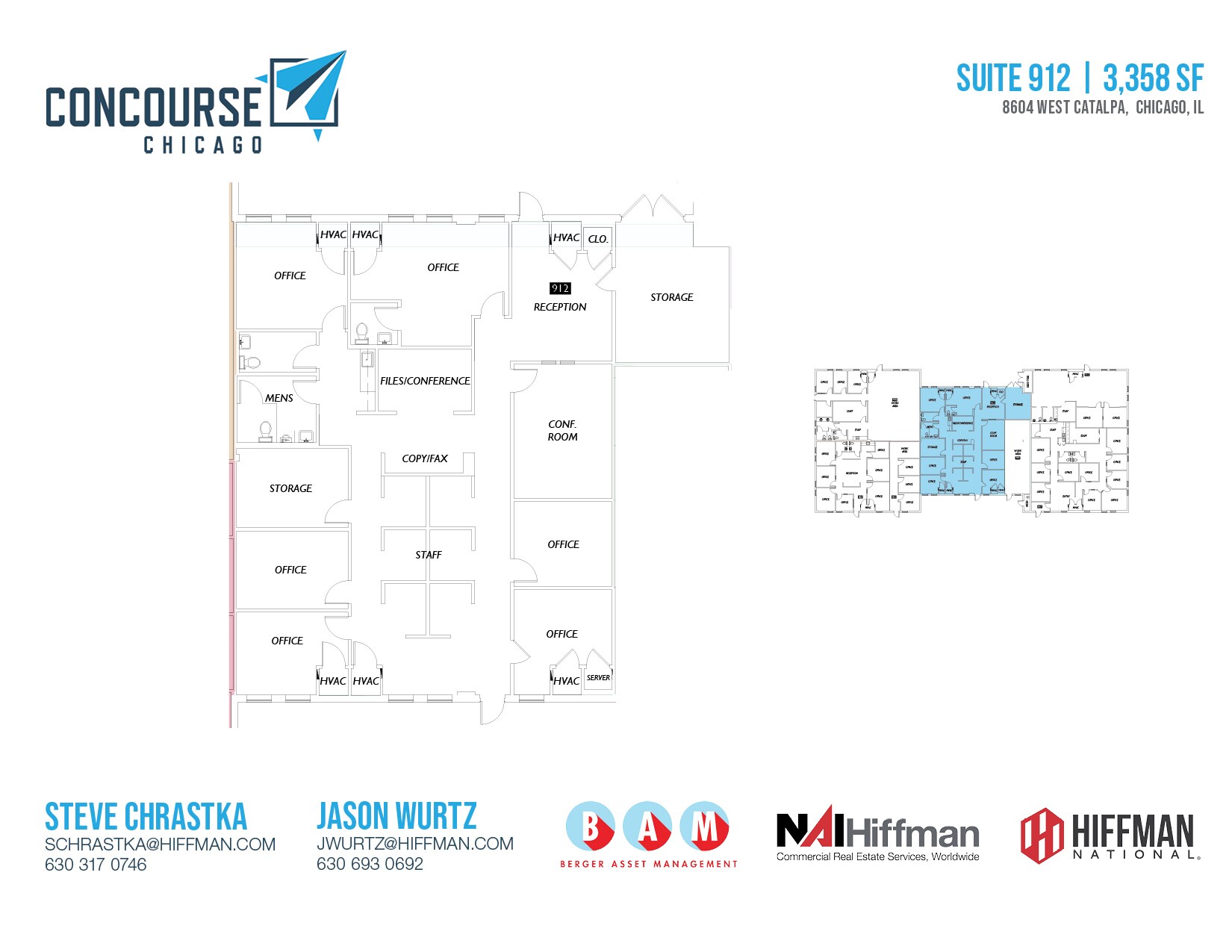 8601 W Bryn Mawr Ave, Chicago, IL for lease Floor Plan- Image 1 of 1