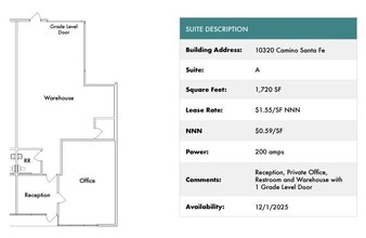 10340 Camino Santa Fe, San Diego, CA for lease Floor Plan- Image 2 of 2