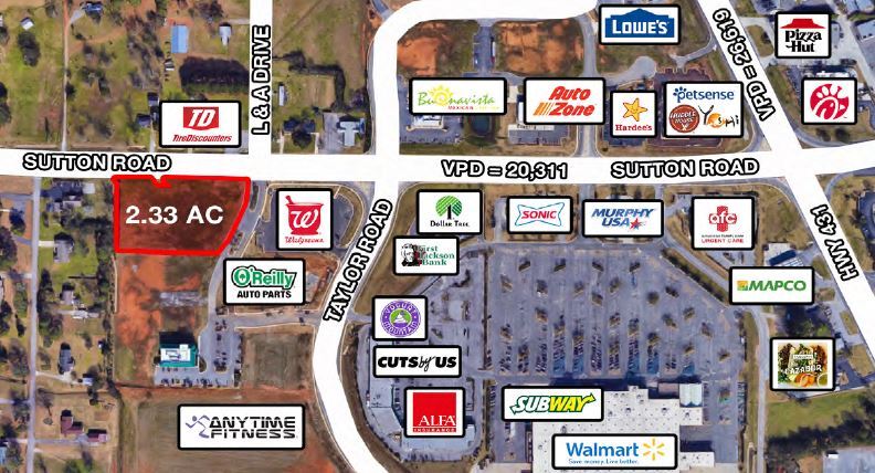 Sutton Road & Land A Drive, Owens Cross Roads, AL for sale Primary Photo- Image 1 of 2