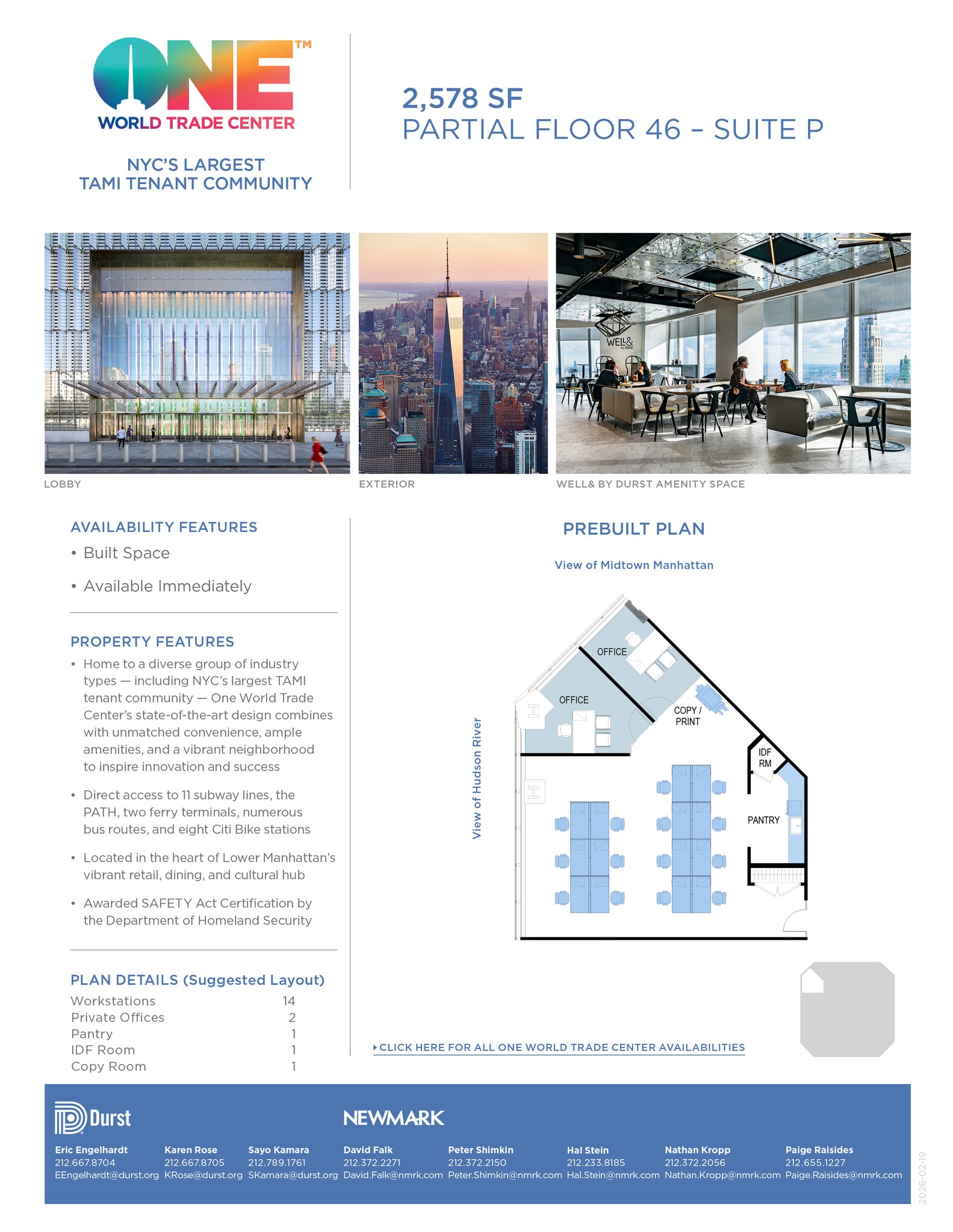 One World Trade Center, New York, NY à louer Photo intérieure- Image 1 de 1