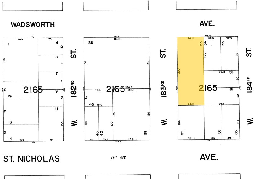 615 W 183rd St, New York, NY for sale - Plat Map - Image 1 of 1