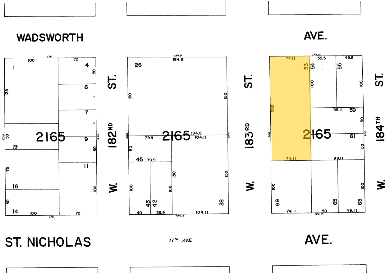 615 W 183rd St, New York, NY à vendre Plan cadastral- Image 1 de 1