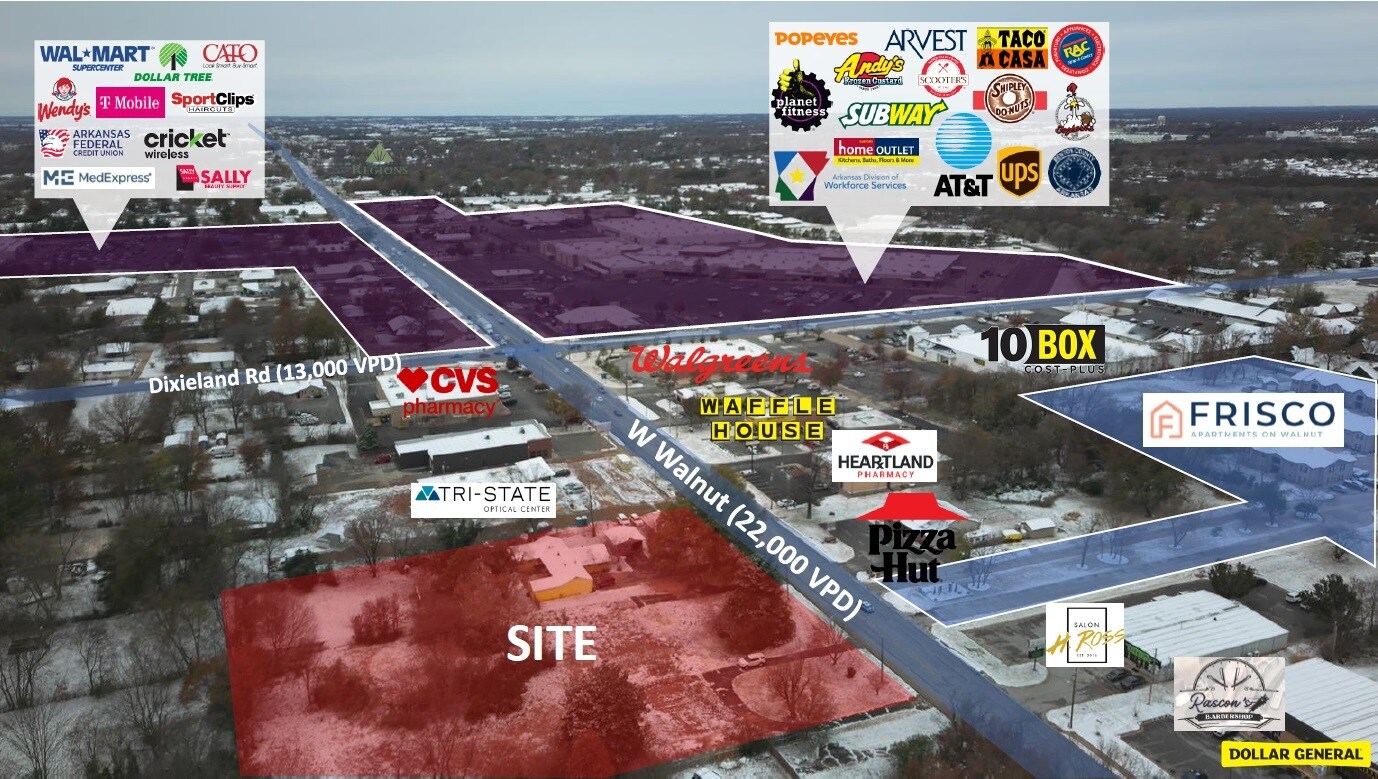 1708 W Walnut St, Rogers, AR à louer Aérien- Image 1 de 2