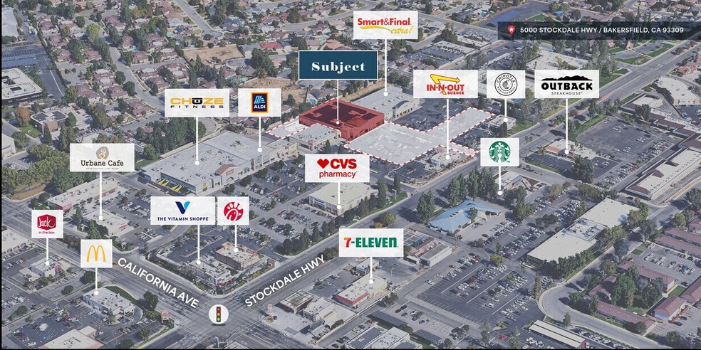5000 Stockdale Hwy, Bakersfield, CA for sale - Aerial - Image 1 of 6