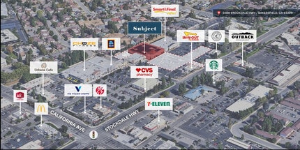 5000 Stockdale Hwy, Bakersfield, CA - AERIAL  map view - Image1