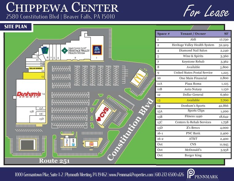 2546-2586 Constitution Blvd, Beaver Falls, PA à louer - Plan de site - Image 3 de 8