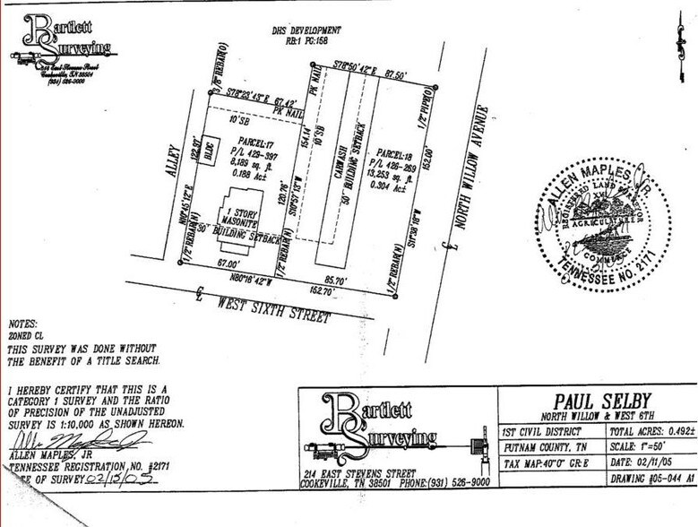 602 N Willow Ave, Cookeville, TN for sale - Plat Map - Image 2 of 4