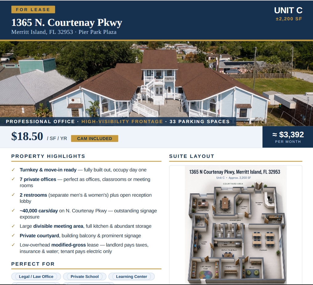 1365 N Courtenay Pky, Merritt Island, FL for lease Interior Photo- Image 1 of 34