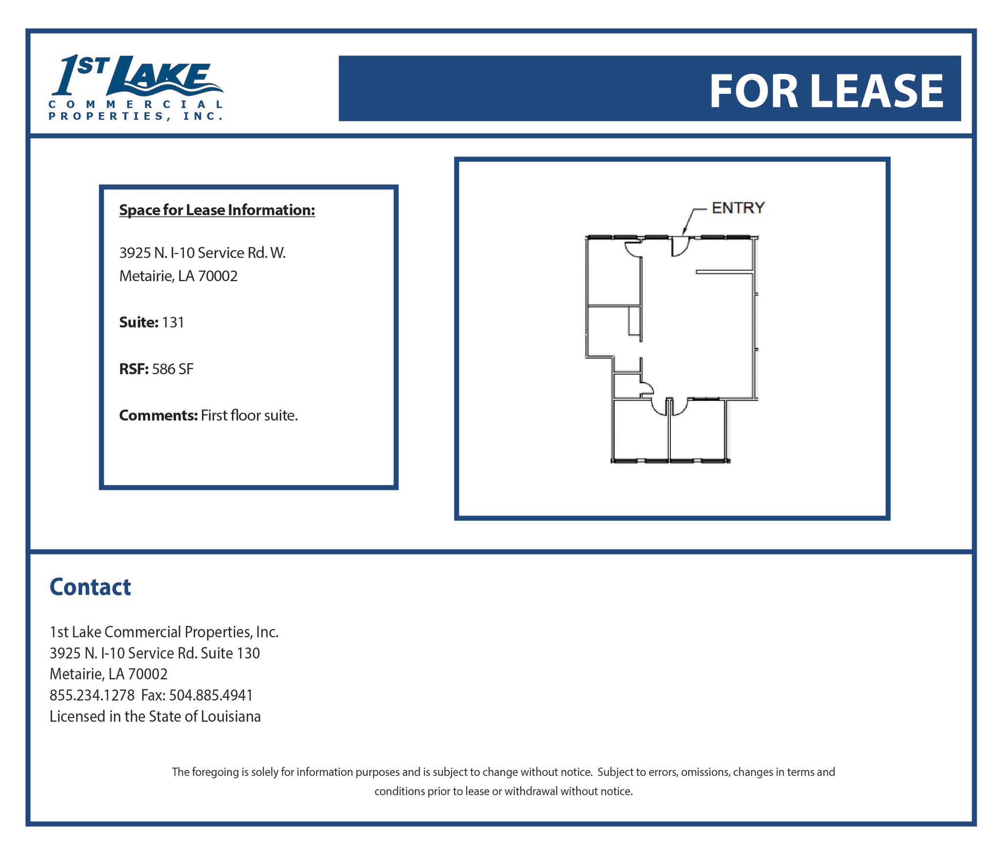 3925 N I-10 Service Rd, Metairie, LA à louer Plan d’étage- Image 1 de 1