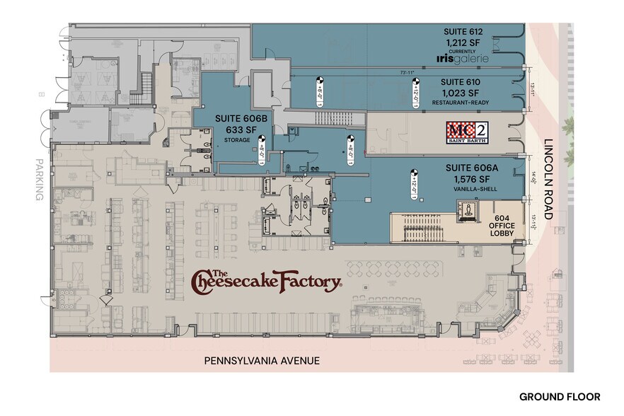 600-612 Lincoln Rd, Miami Beach, FL à louer - Plan d’étage - Image 3 de 5
