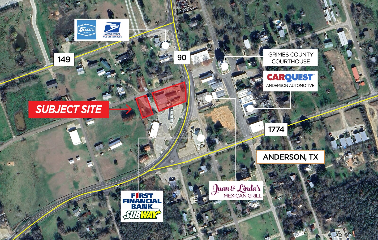 1022 SH 90, Anderson, TX for sale Aerial- Image 1 of 2