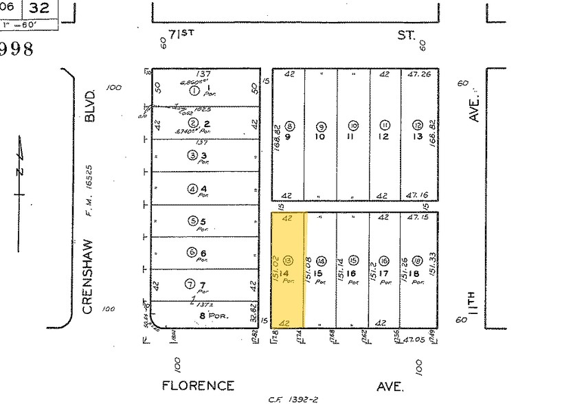 3321 W Florence Ave, Los Angeles, CA à vendre - Plan cadastral - Image 1 de 1