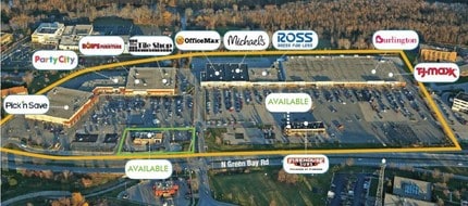 9070-9080 N Green Bay Rd, Brown Deer, WI - Aerial map view