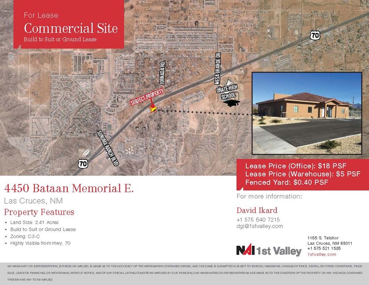 4450 Bataam Memorial Blvd E, Las Cruces, NM à vendre - Photo du bâtiment - Image 1 de 1