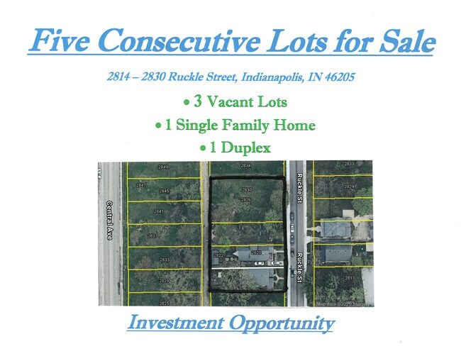 Plus de détails pour 2830 Ruckle St, Indianapolis, IN - Terrain à vendre
