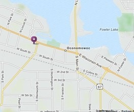 411 W Wisconsin Ave, Oconomowoc, WI - Aérien  Vue de la carte