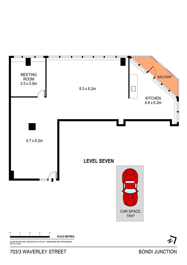 3 Waverley St, Bondi Junction, NSW 2022 - Unit 703 -  - Floor Plan - Image 1 of 4