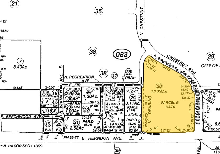 7025 N Chestnut Ave, Fresno, CA à louer - Plan cadastral - Image 3 de 6