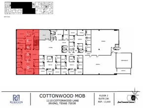 1110 Cottonwood Ln, Irving, TX for lease Floor Plan- Image 1 of 2